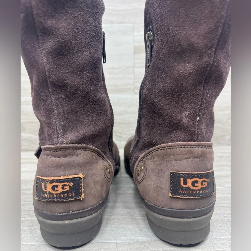 UGG Thomsen Suede Knee-High Boots Shearling Lined Boots Womens Size 9